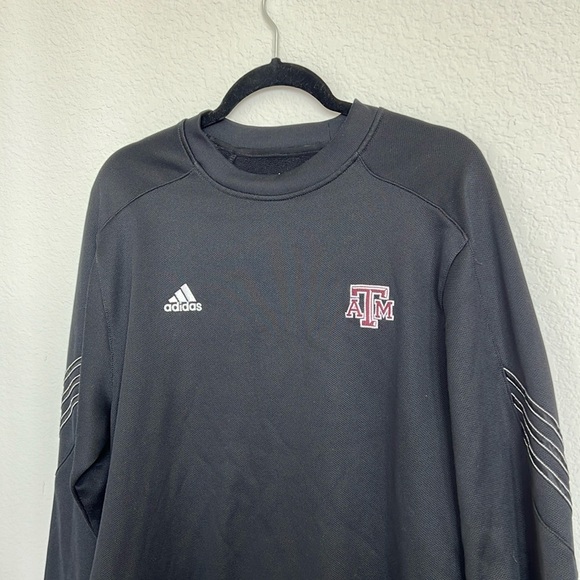 Adidas Texas A&M Black Climawarm Crewneck Sweatshirt - Picture 2 of 6